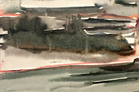 Paysage, watercolor on watercolor paper