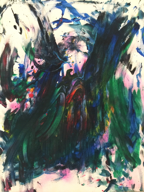 Plumes, 2010tempera on Canvas paper